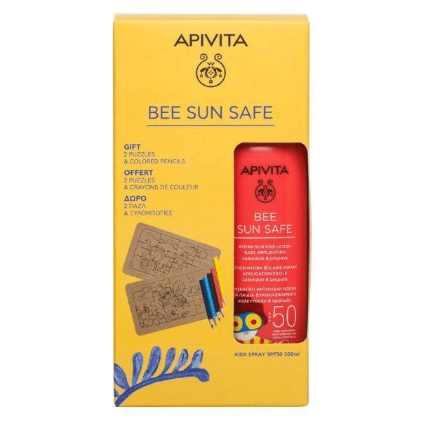 Apivita Bee Sun Safe Hydra Sun Kids Lozione SPF50 200 ml + Regalo 2 Puzzle e Matite Colorate PROMO — confronto prezzi