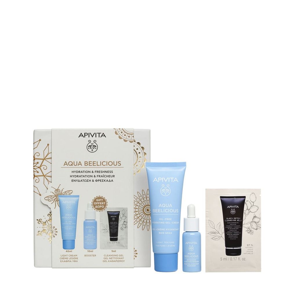 Apivita Cofanetto Regalo Aqua Beelicious con Crema Idratante Viso 40ml + Mini Siero Booster Idratante 10ml + Mini Gel Detergente Back Detox 5ml — confronto prezzi