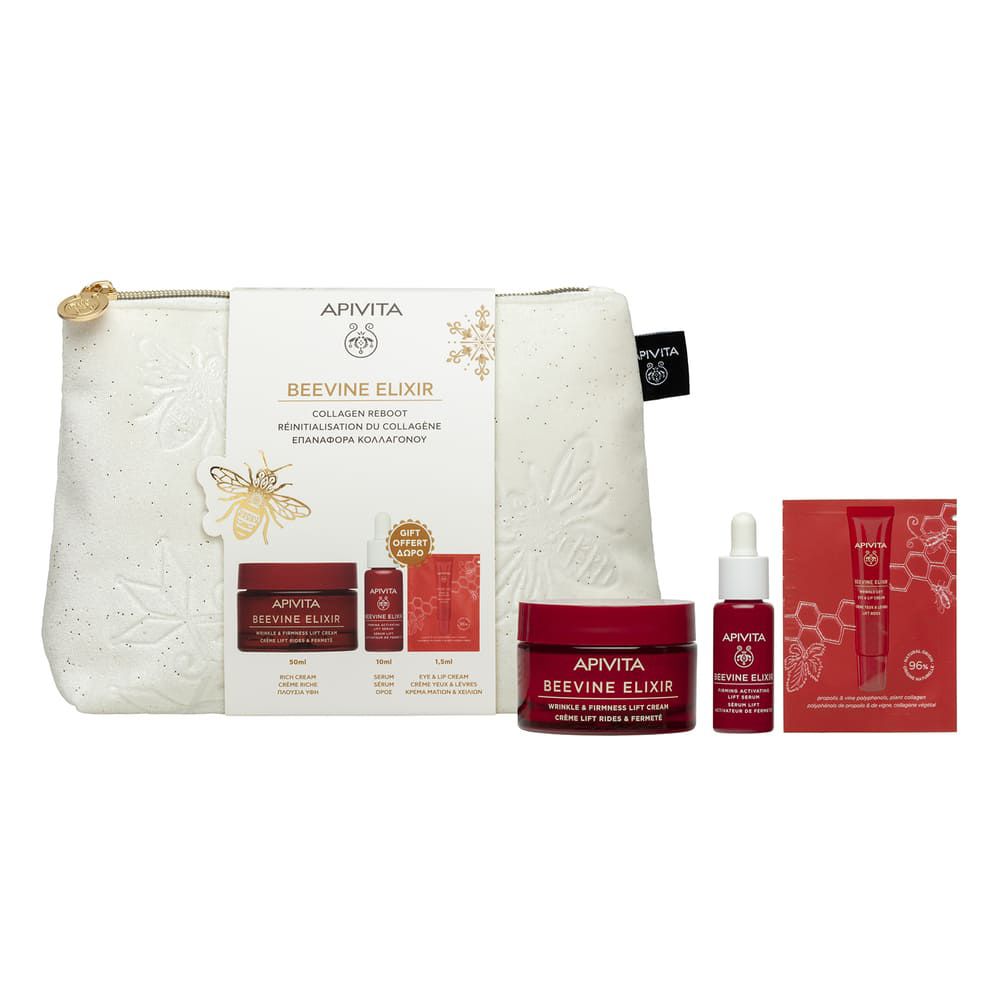 Apivita Promo Xm Beevine Elixir Ligere Crema Anti-Rughe Rassodante Liftante Ricca + Siero Contorno Occhi E Labbra 1 pz Set