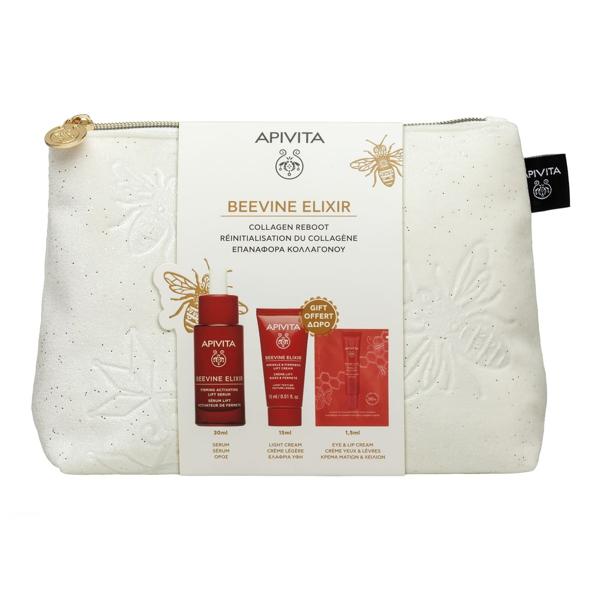 Apivita Cofanetto Regalo Beevine Elixir con Siero Anti-Rughe 30 ml + Mini Crema Light Anti-Rughe 15 ml+ Mini Crema Contorno Occhi Rassodante Liftante 1,5 ml