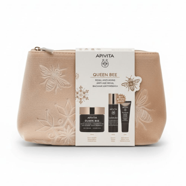 Apivita Cofanetto Regalo Queen con Siero Anti-età Assoluto & Rassodante 30 ml +Mini Crema Viso Texture Leggera 15 ml + Mini Crema Contorno Occhi Antietà e Rivitalizzante 5ml