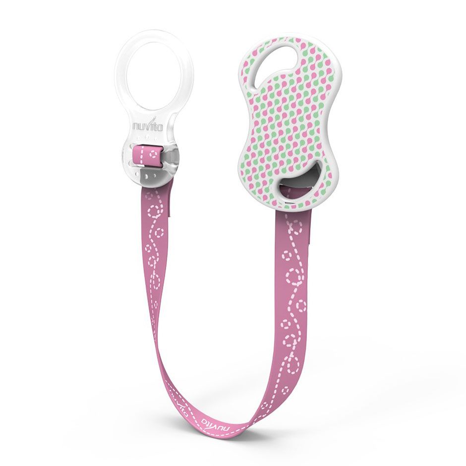 Nastrino Porta Succhietto Con Anello Rosa 1 St