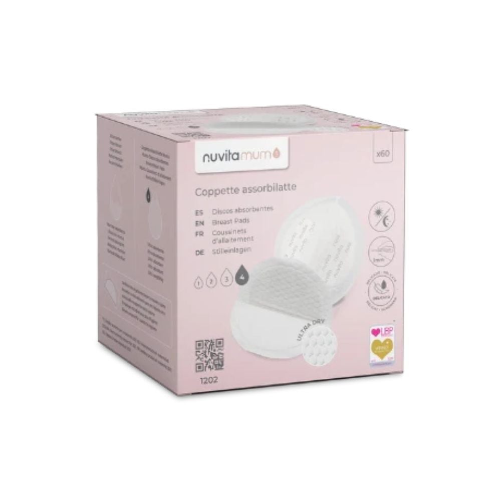 Nuvita Mum - Coppette Assorbilatte Monouso per Giorno e Notte, 30 Pezzi