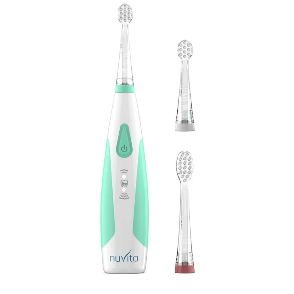 Nuvita Sonic Clean & Care - Spazzolino elettrico per i bambini, 1 spazzolino e 2 testine