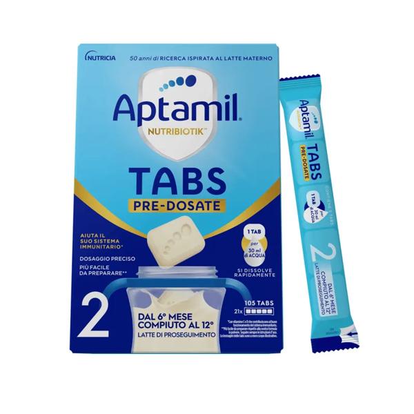 Aptamil Tabs 2 Latte di Proseguimento in Tabs Predosate, Dal 6°Mese al 12° mese, 21 Bustine