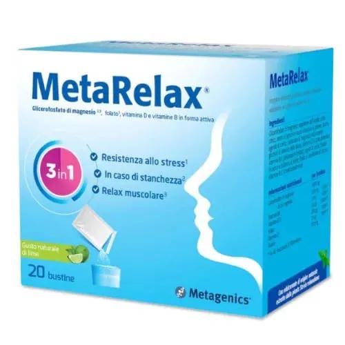 Metagenics Metarelax Integratore contro Stanchezza, Stress e Tensione Muscolare 20 Bustine