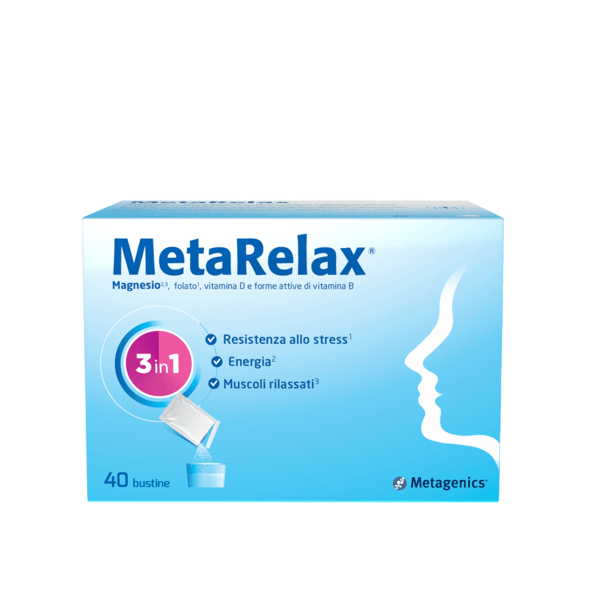 Metagenics Metarelax Integratore contro Stanchezza, Stress e Tensione Muscolare 40 Bustine