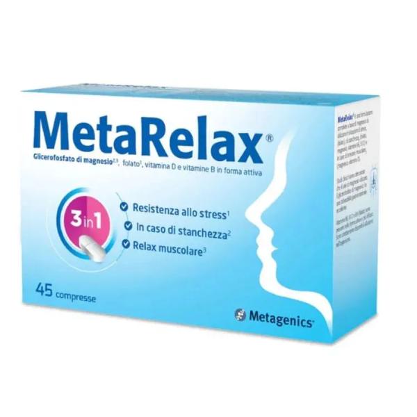 Metagenics Metarelax Integratore contro Stanchezza, Stress e Tensione Muscolare 45 Compresse