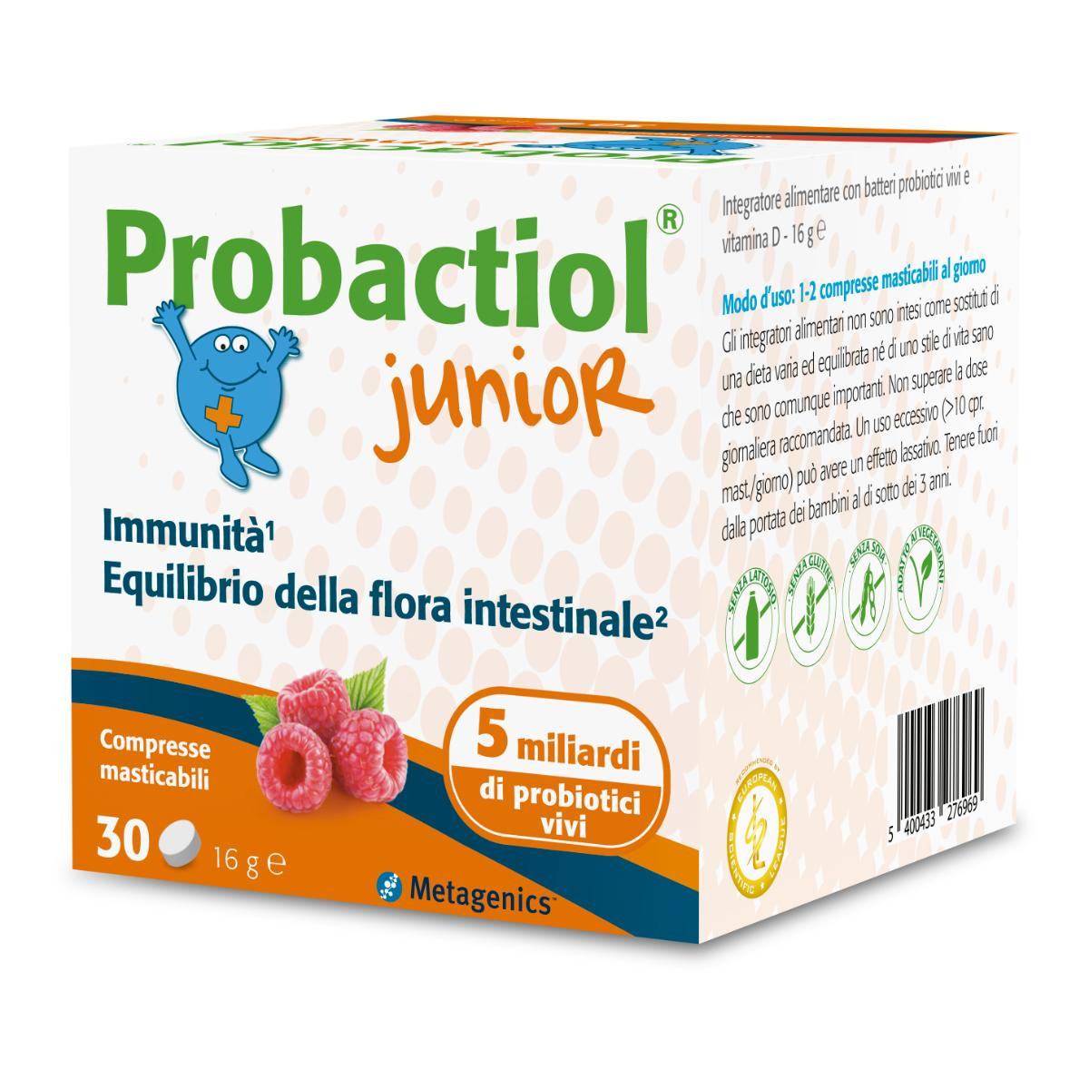 Probactiol Junior 28 Compresse Masticabili Gusto Lampone