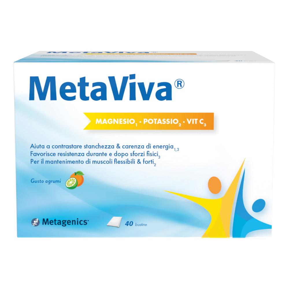 Metagenics Metaviva Integratore Magnesio Potassio e Vitamina C 40 Bustine — confronto prezzi