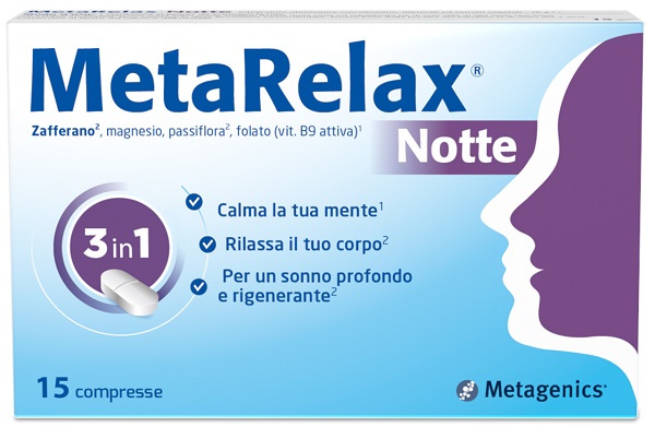 Metarelax Notte Integratore Per Rilassare Mente E Corpo E Favorire Il Riposo Notturno 15 Compresse — confronto prezzi
