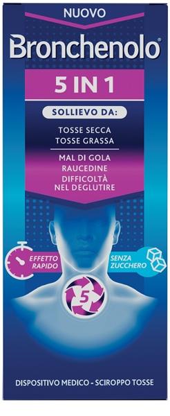 Bronchenolo Sciroppo 5 in 1 Tosse e Raffreddore Adulti e Bambini 120 ml