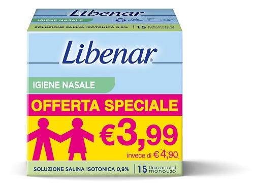 Libenar Soluzione Fisiologica Salina Sterile Isotonica 0,9%, 15 flaconcini