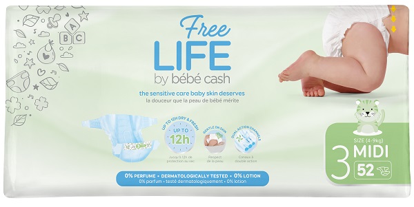 Freelife Bébé Cash Pannolini Taglia 3 Midi 52 Pezzi