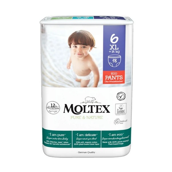 Moltex pure&amp;nature pants xl taglia 6 superiore ai 14 kg 18 pezzi — confronto prezzi