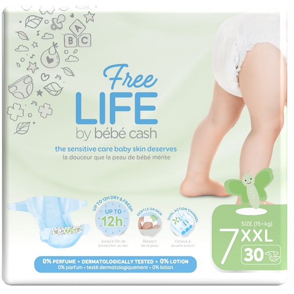 Freelife Bébé Cash Pannolini Per Bambini Taglia 7 Xxl 30 Pezzi