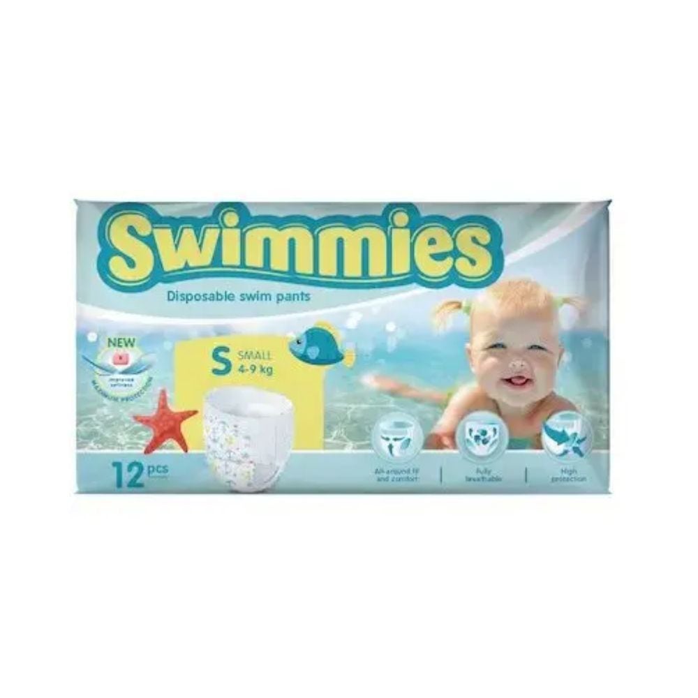 Ontex Swimmies Pannolino Pants Taglia S 4-9 Kg, 12 pannolini