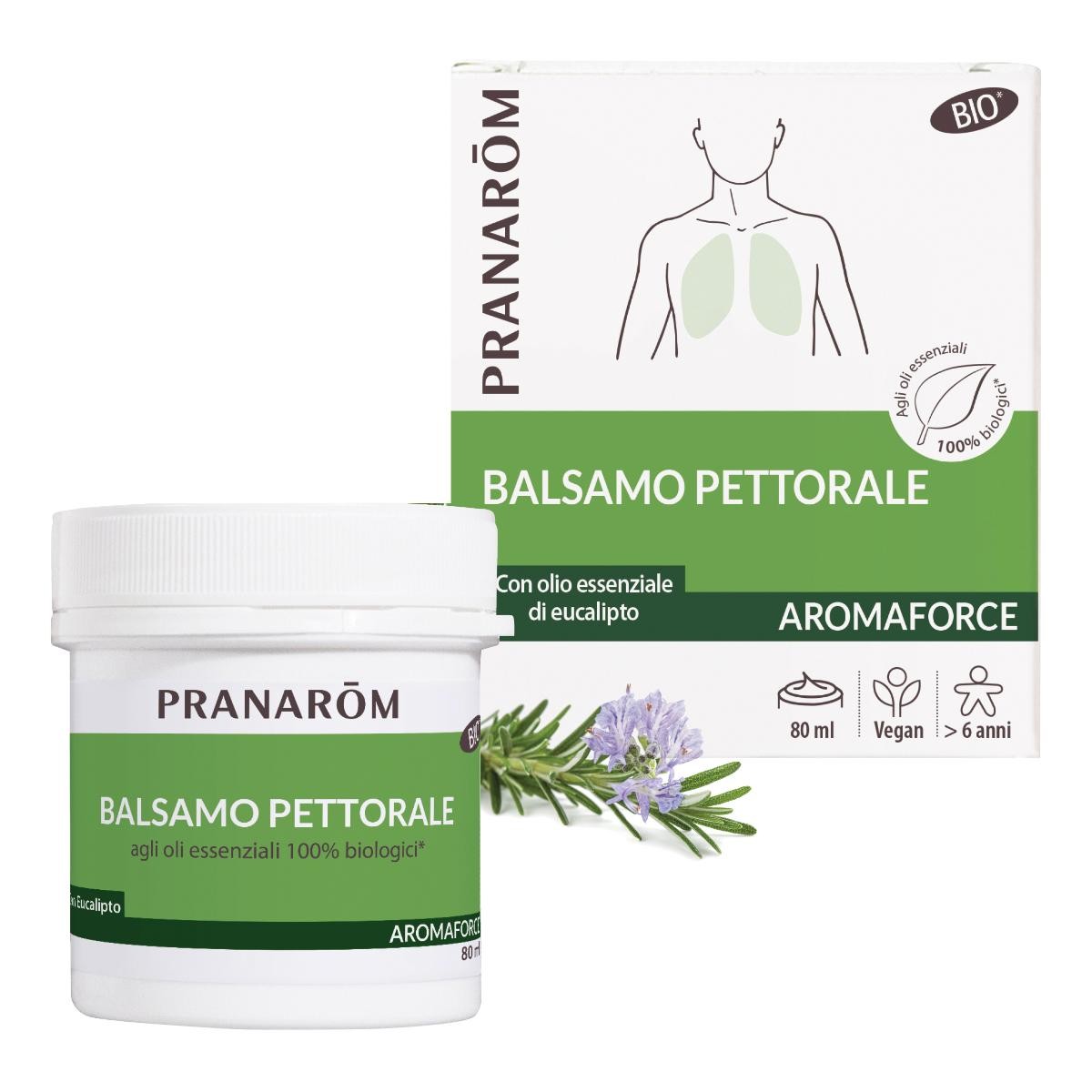 Pranarom Aromaforce Balsamo Pettorale Ad Azione Balsamica Con Oli Essenziali 80ml