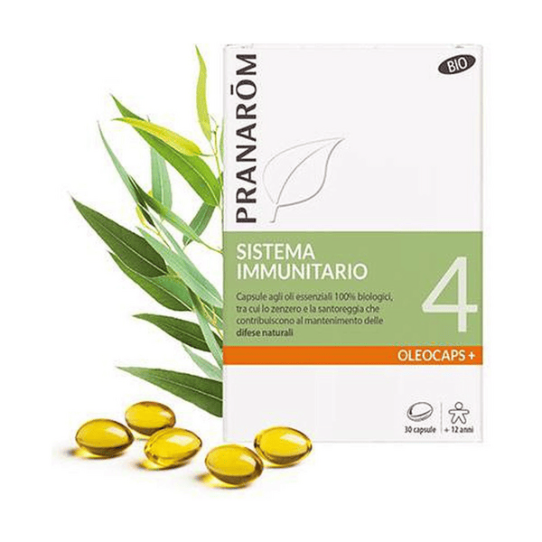 Pranarom Oleocaps+ 4 Sistema immunitario Con Olii Essenziali Bio 30 capsule predosate