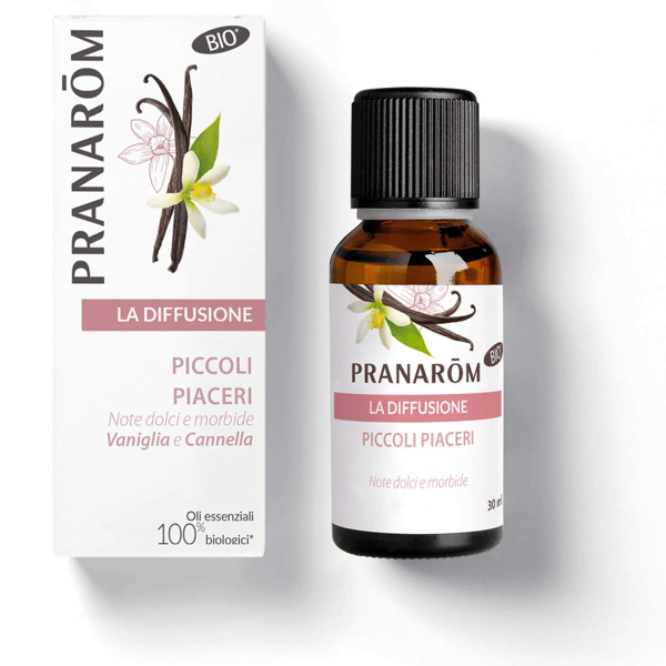 Pranarom Miscela Oli Essenziali Bio 30ml Piccoli Piaceri per Diffusione Note Vaniglia e Cannella
