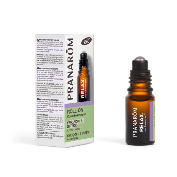 Pranarom Aromaboost Relax con Oli Essenziali Bio Per Stress Roll-On Olfattivo