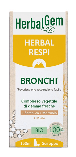 Herbalgem Herbal Respi Bronchi 150ml Sciroppo Naturale Per le Vie Respiratorie