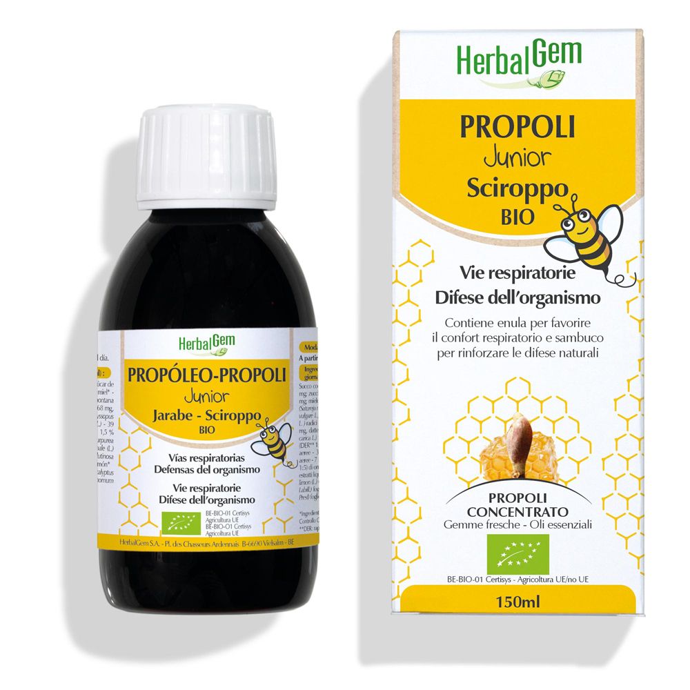 Herbalgem Propoli Junior BIO Sciroppo Vie Respiratorie e Difese dell´Organismo 150 ml Spray