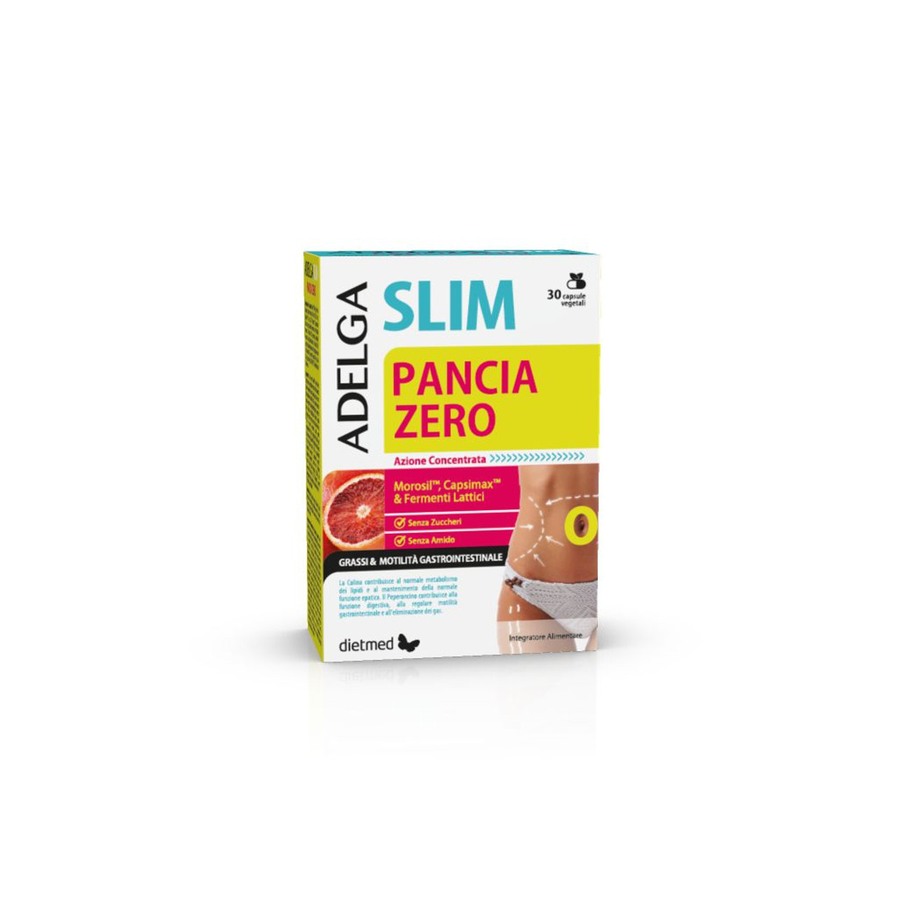 Dietmed Adelgaslim - Pancia Zero Integratore Alimentare, 30 capsule
