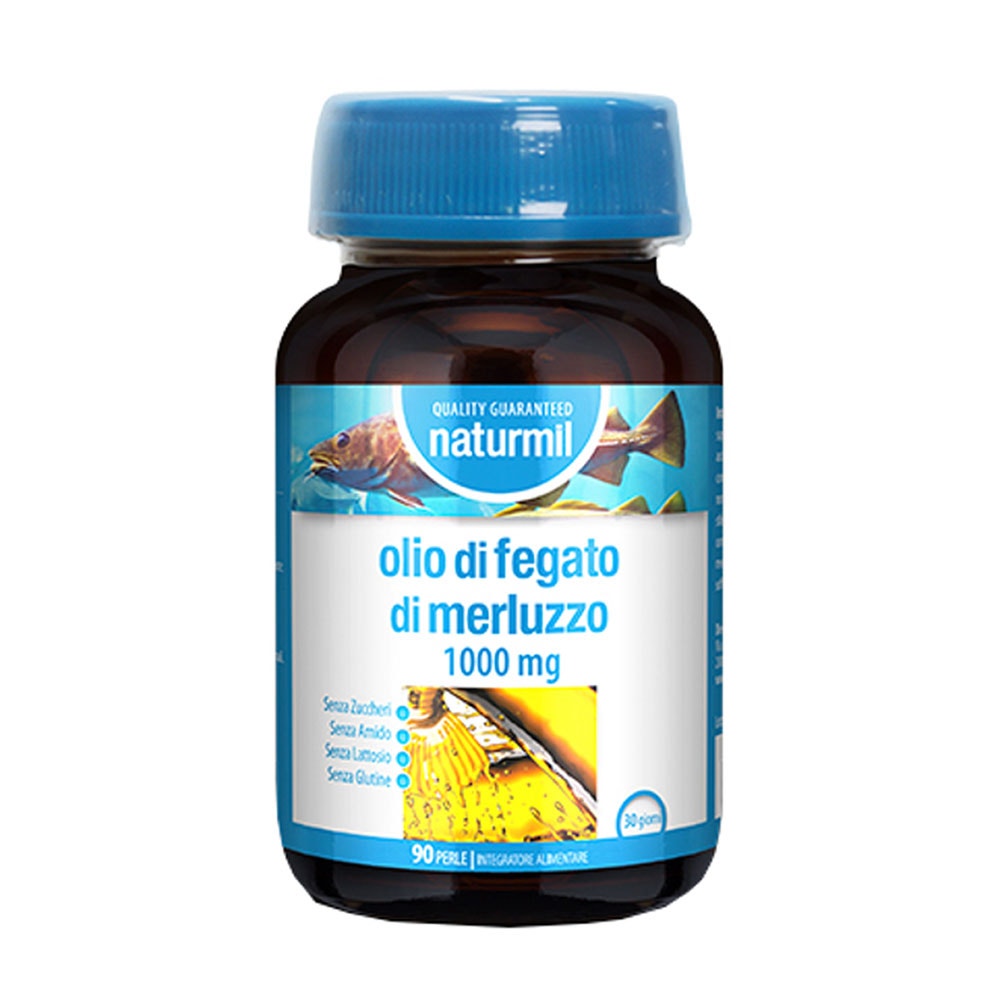 Dietmed Naturmil - Olio di Fegato di Merluzzo 1000mg Integratore, 90 Perle
