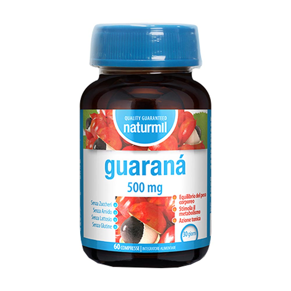Dietmed Naturmil - Guaranà 500mg Integratore Energetico, 60 Compresse