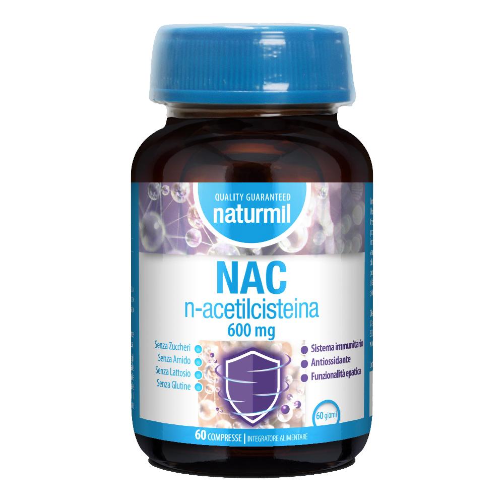 Dietmed Naturmil NAC N-acetilcisteina - Integratore per le difese immunitarie, 60 compresse