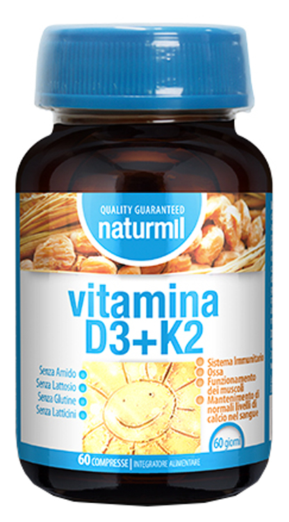 Dietmed Naturmil - Vitamina D3+K2 Integratore Alimentare, 60 Compresse