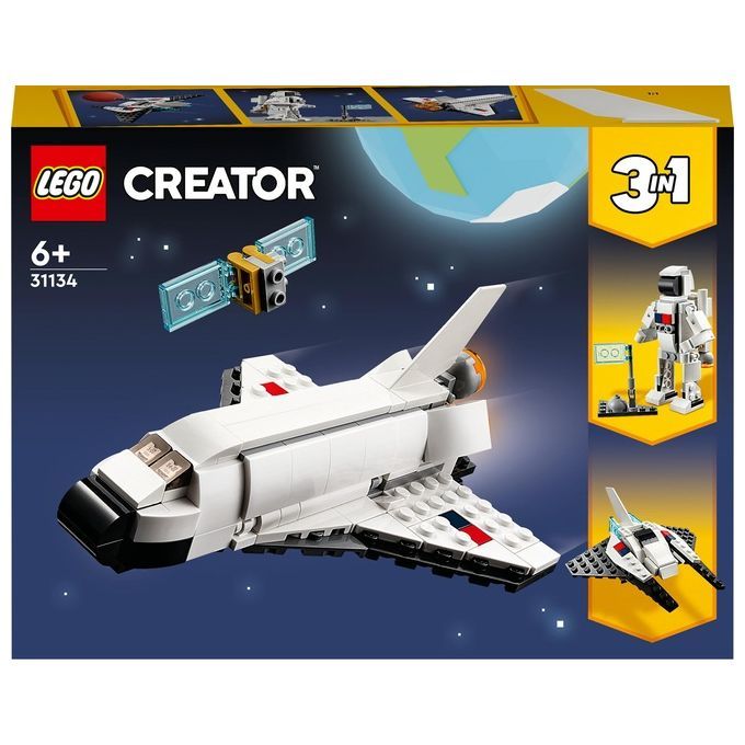 LEGO Creator 31134 Space Shuttle, Set 3 in1 con Astronauta e Astronave Giocattolo, Giochi per Bambi 1 St