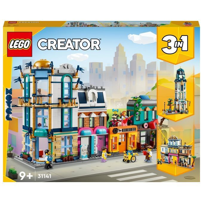 LEGO Creator 3in1 31141 Strada Principale, Grattacielo Art Déco o del Mercato, Kit Modellism 1 St