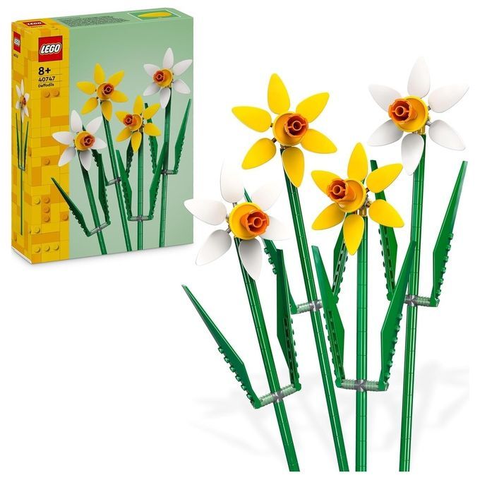 LEGO Creator 40747 Narcisi, Fiori Finti per Bambini 8+, Bouquet Regalo di San Valentino, Lei o 1 St
