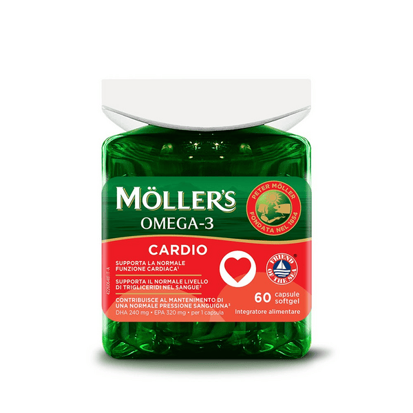 Moller's Omega 3 Cardio Integratore per la Salute del Cuore 60 Capsule