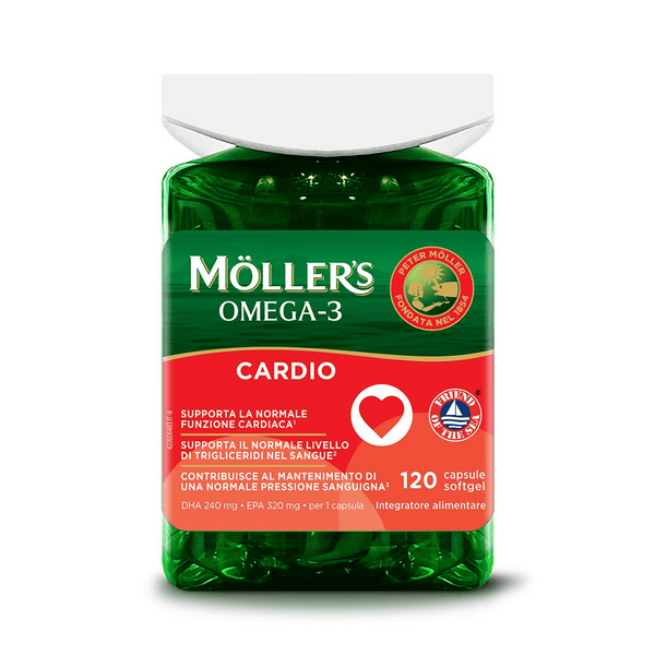 Moller's Omega 3 Cardio Integratore per la salute del cuore 120 Capsule