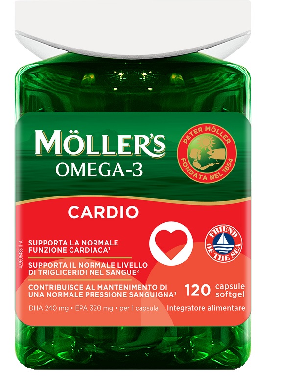 Moller's Omega-3 Cardio Integratore Per La Funzione Cardiaca E La Normale Pressione Arteriosa 110 Capsule Softgel