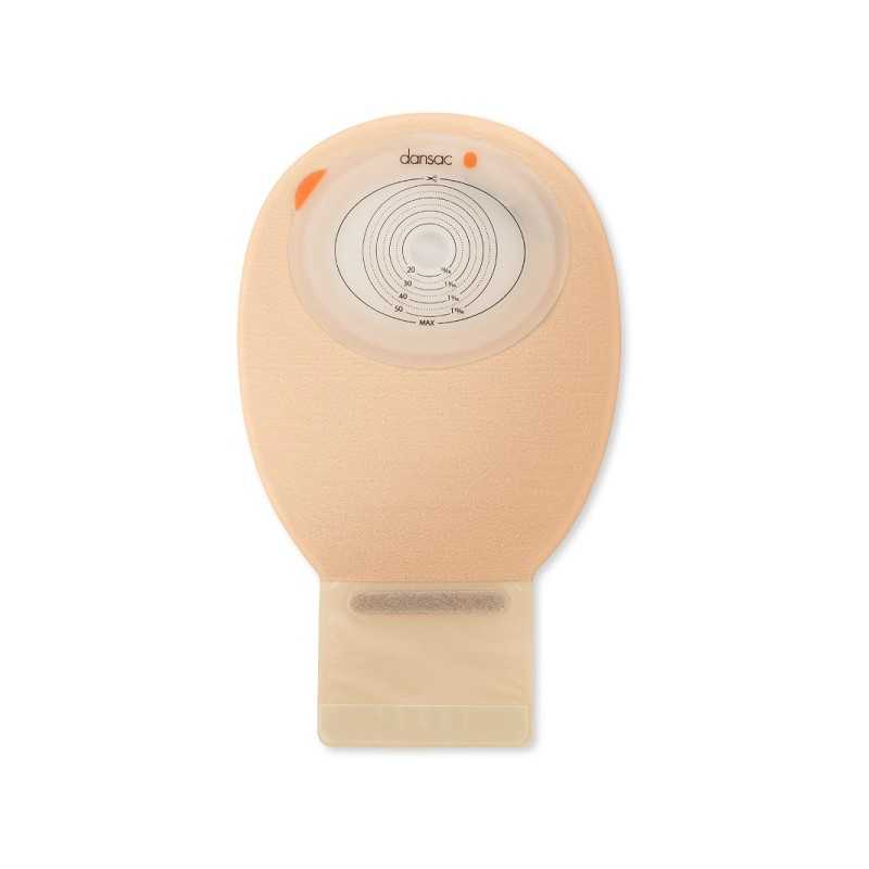 Dansac novalife tre 1 sacca aperta opaca piana midi per ileostomia con finestra ritagliabile 15-55x70 mm 420 ml 30 pezzi