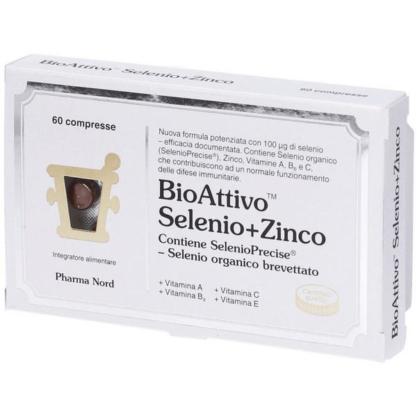 BioAttivo Selenio+Zinco Integratore con selenio organico brevettato e zinco 60 Compresse