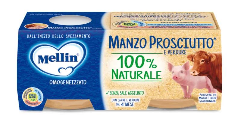 Mellin Omogeneizzato di Manzo e Prosciutto 2 x 80 g