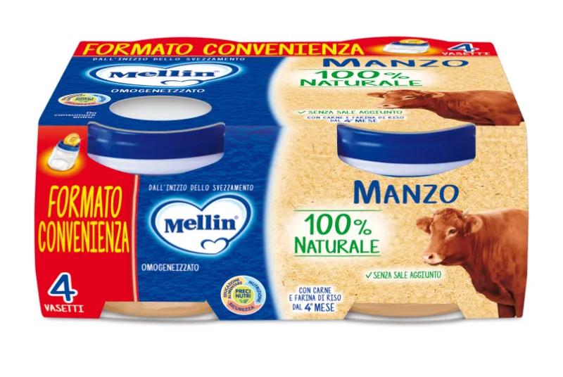 Mellin Omogeneizzato Manzo 100% Naturale 4x80g
