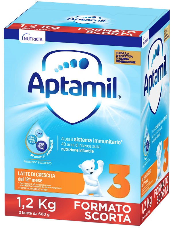 Aptamil 3, Latte di Crescita, Latte in Polvere dal 12° al 24° Mese Compiuto, 1,2kg