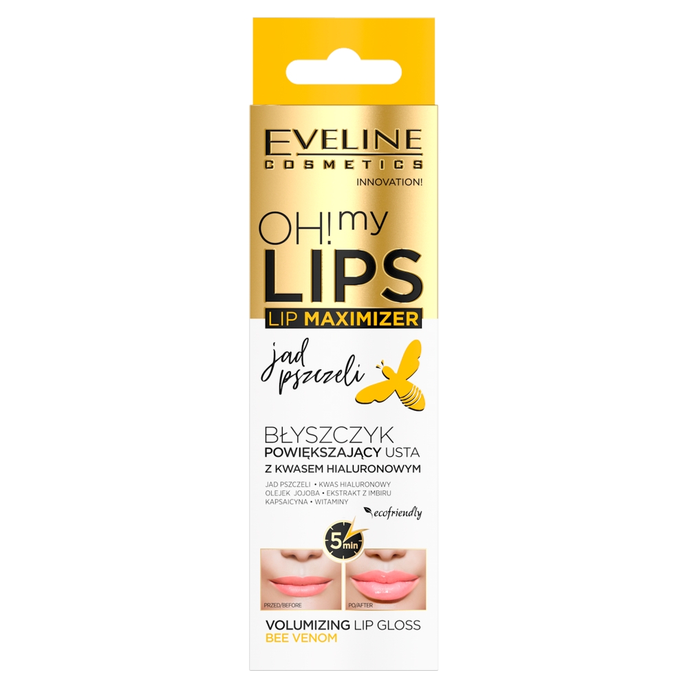 Eveline Cosmetics Oh! My Lips Lucidalabbra Labbra più spesse con acido ialuronico e veleno d'api 4,5 ml