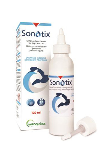 Sonotix detergente auricolare profondo cani e gatti flacone 120 ml + cannula corta rigida + cannula lunga flessibile — confronto prezzi