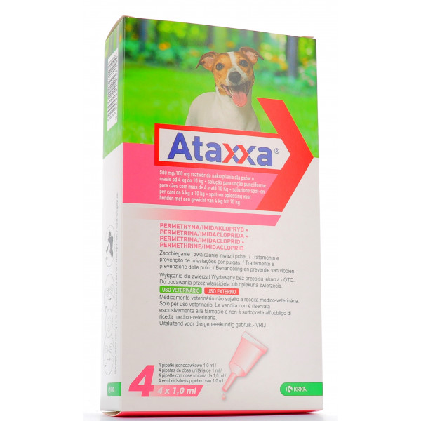 Ataxxa Spot On 4pipette 500mg/100mg Per Cani 4-10kg