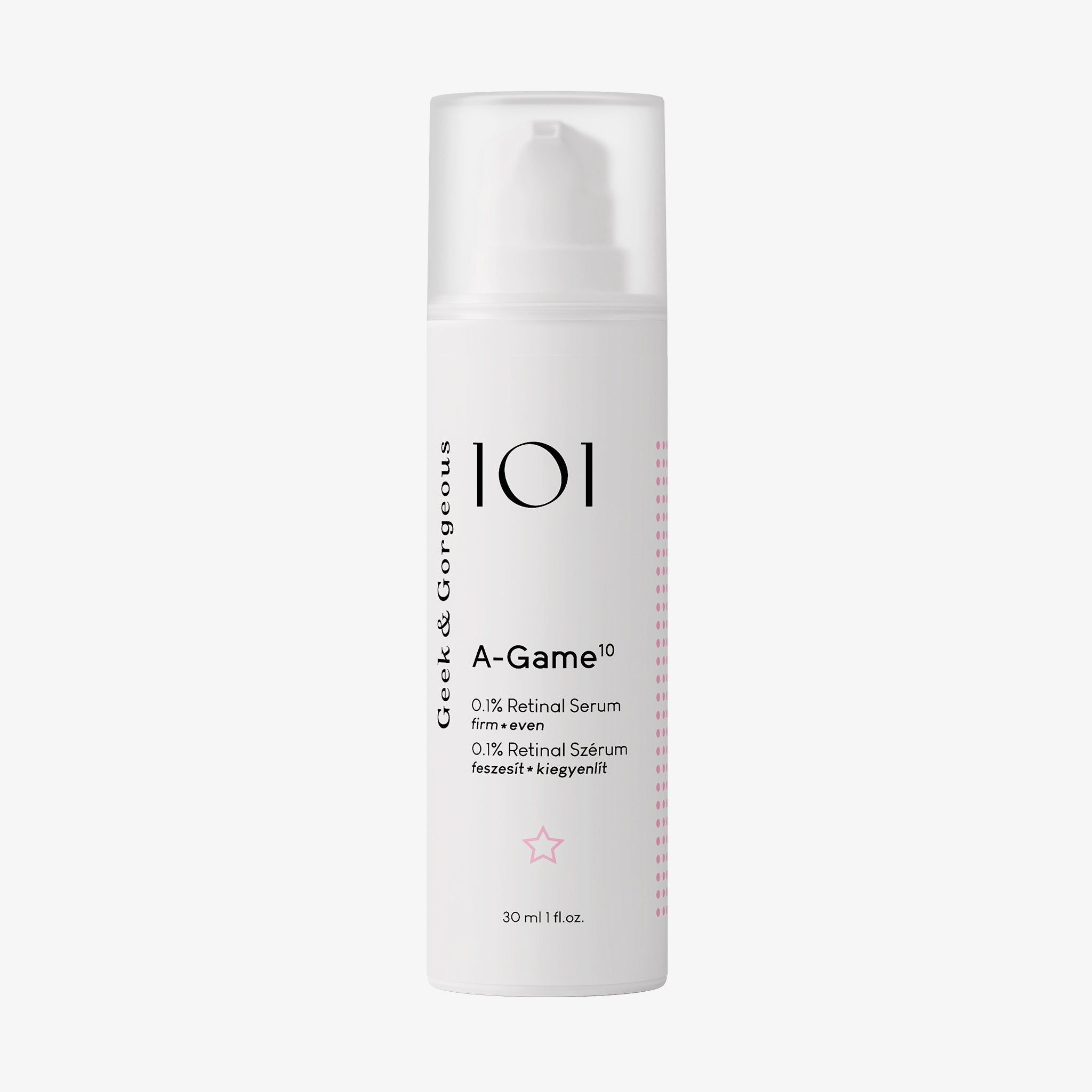 Geek & Gorgeous A-Game 10, Siero Retinale 0,1%, Cura viso pelle matura e stanca, per tutti, 30ml 58 g