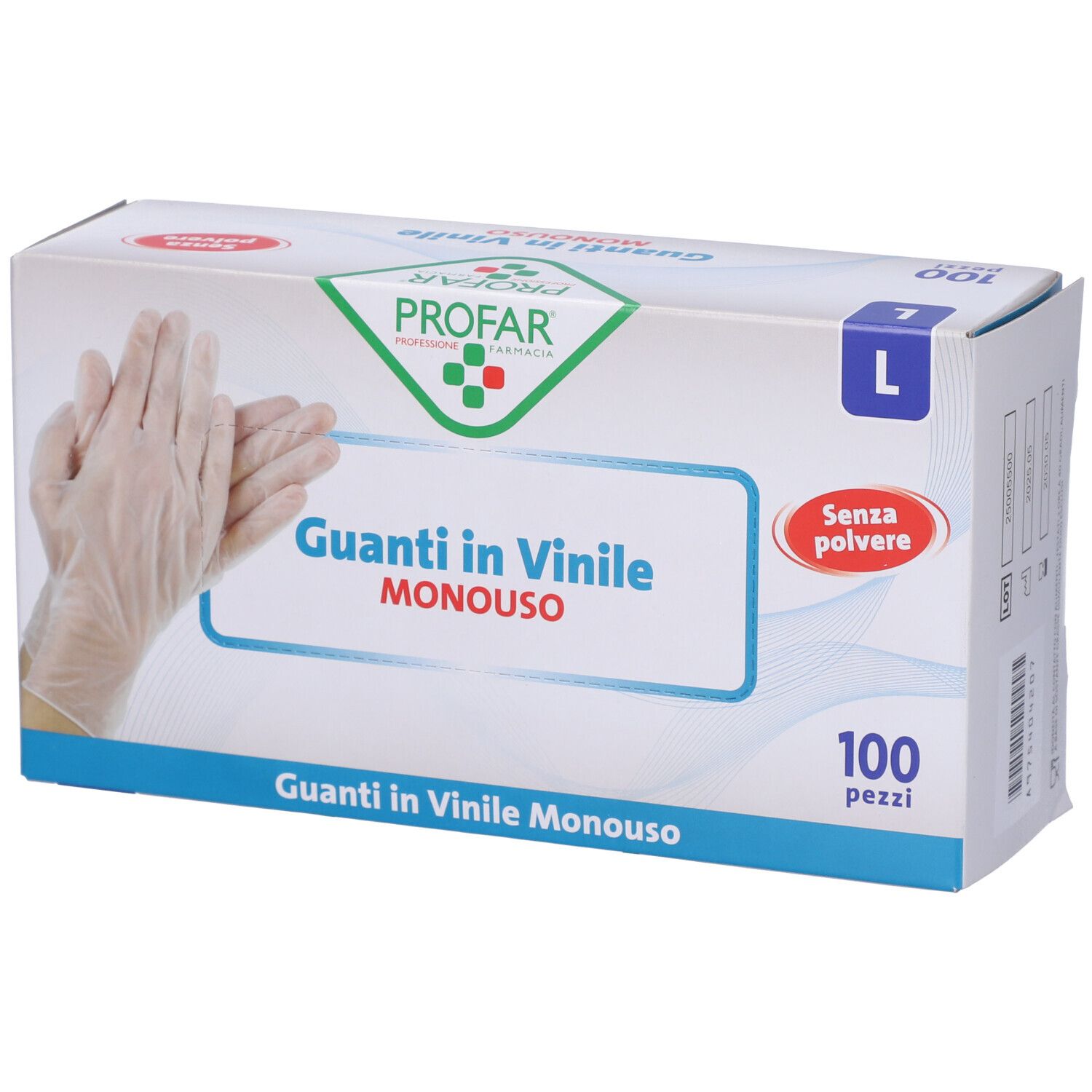 Profar Guanti in Vinile Monouso Taglia L 100 Pezzi pz