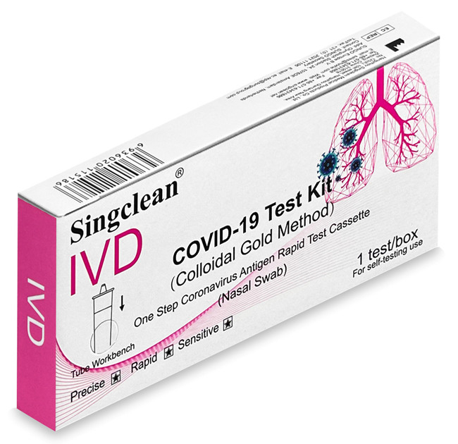 Singclean COVID-19 Test Kit (Colloidal Gold Method) - Test Rapido Antigenico Nasale