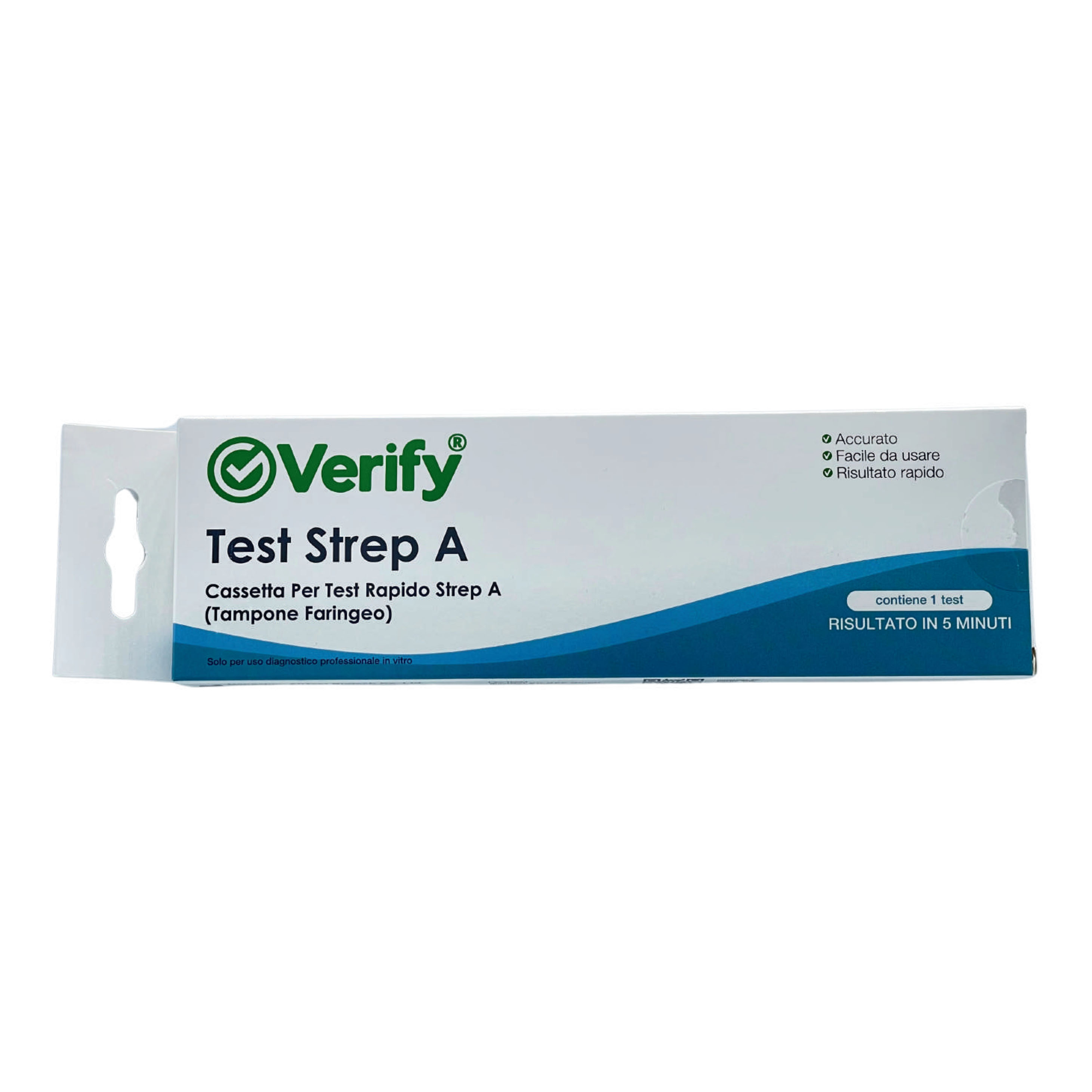 Test rapido verify strep a autodiagnostico determinazione qualitativa antigene streptococco a sul tampone faringeo